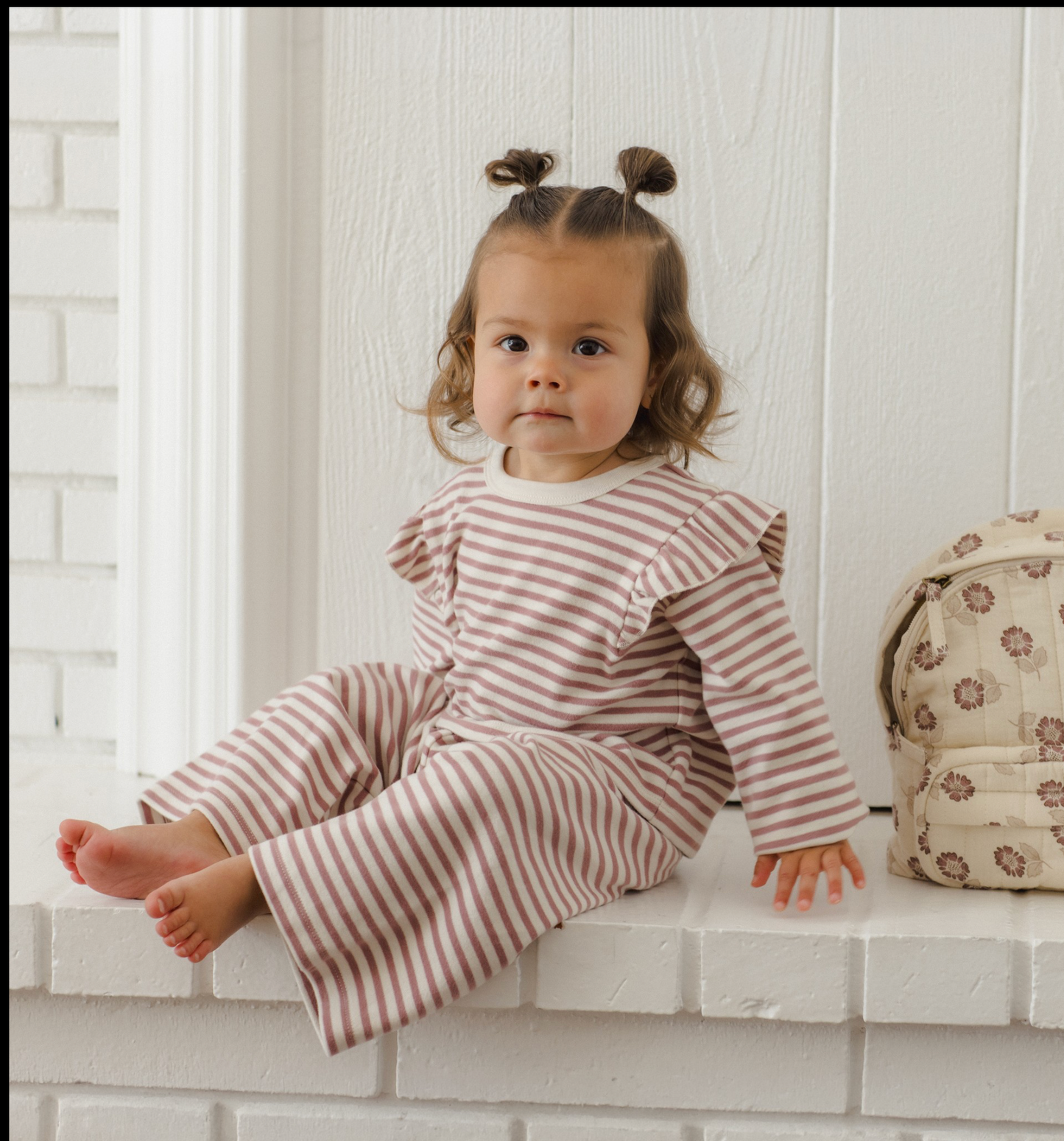 Mulberry Stripe Ruffle Set