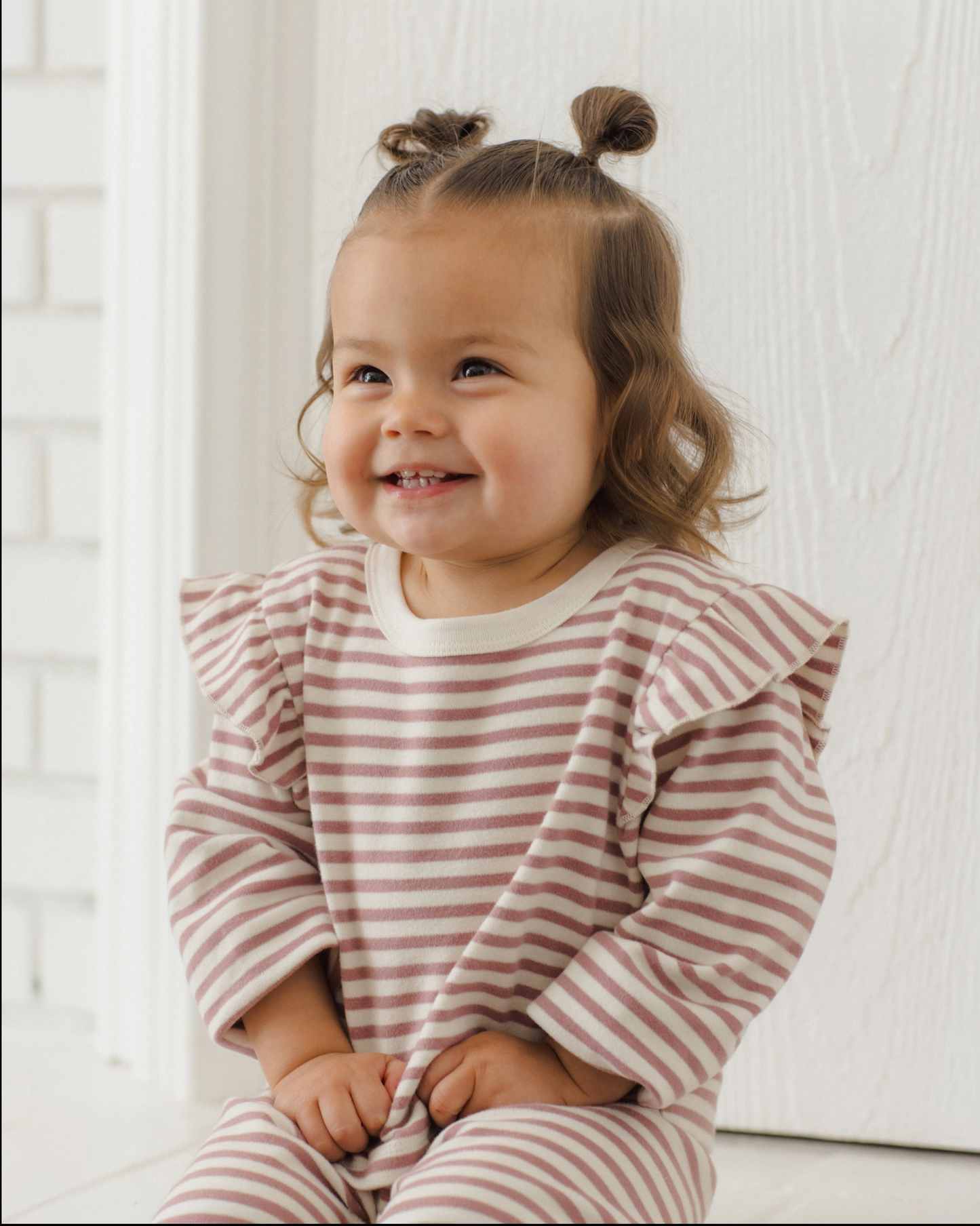 Mulberry Stripe Ruffle Set