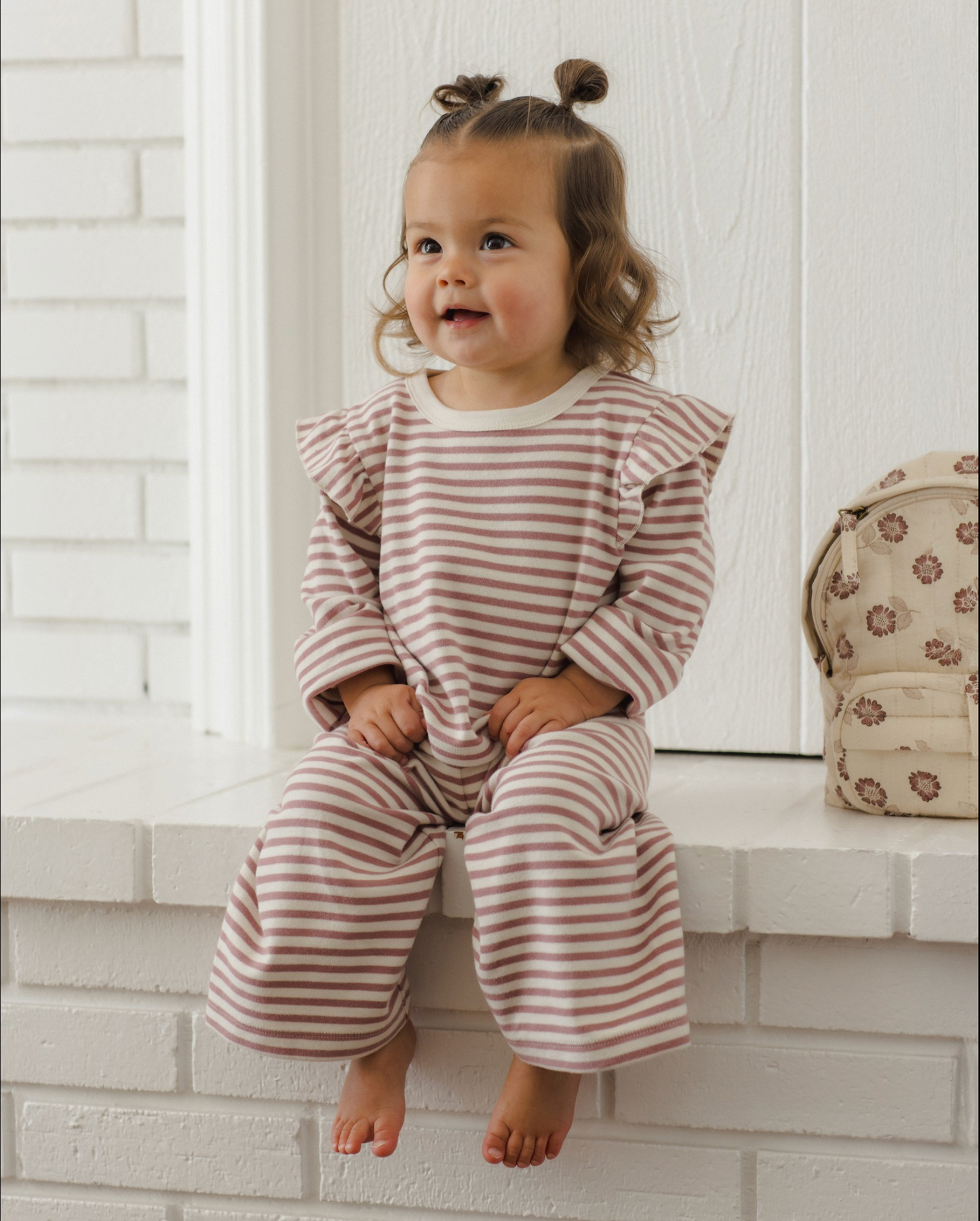 Mulberry Stripe Ruffle Set