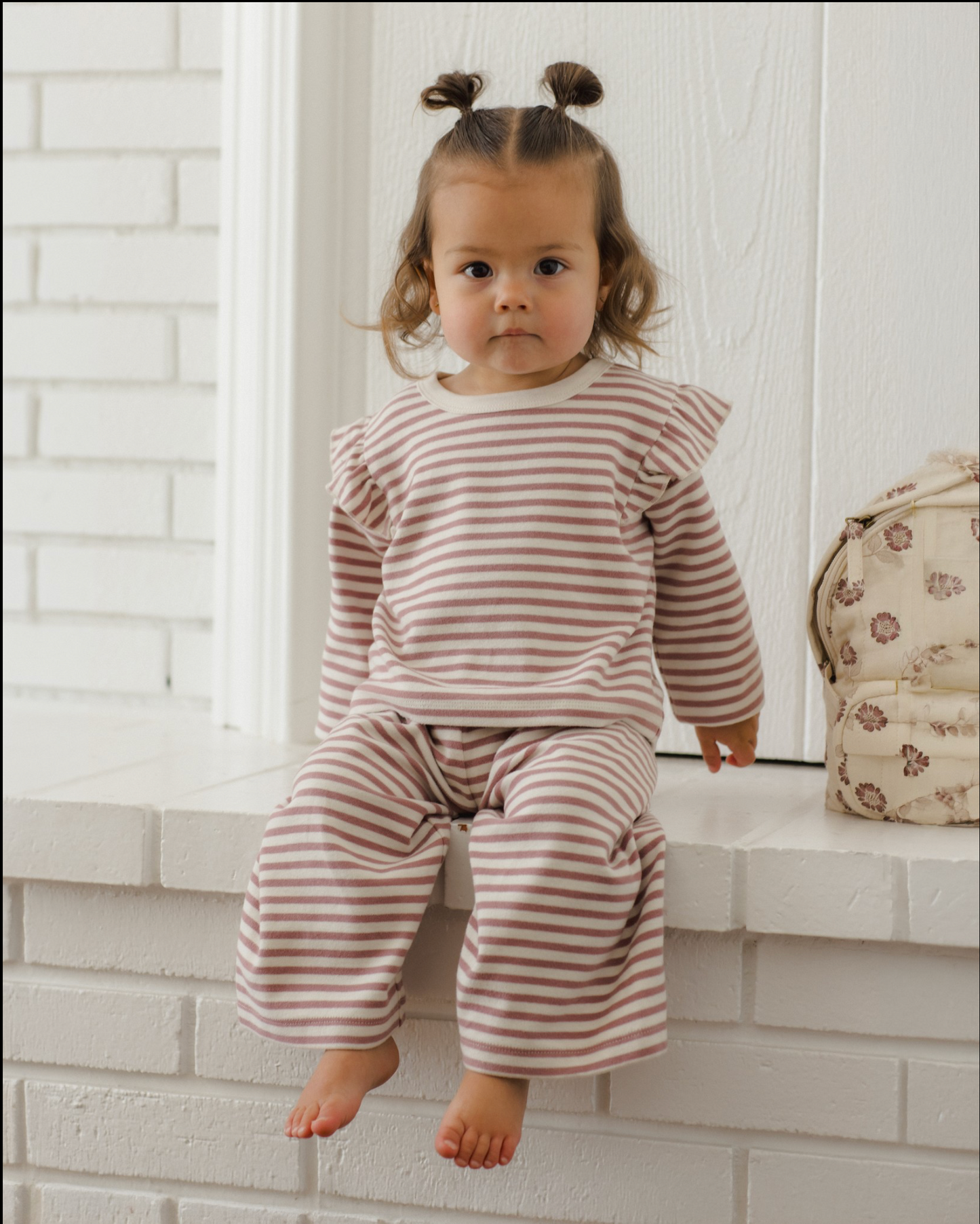Mulberry Stripe Ruffle Set