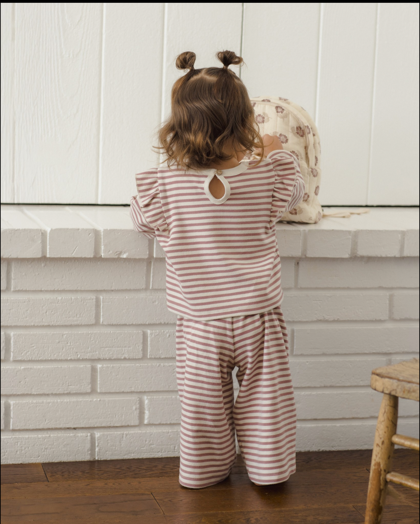 Mulberry Stripe Ruffle Set