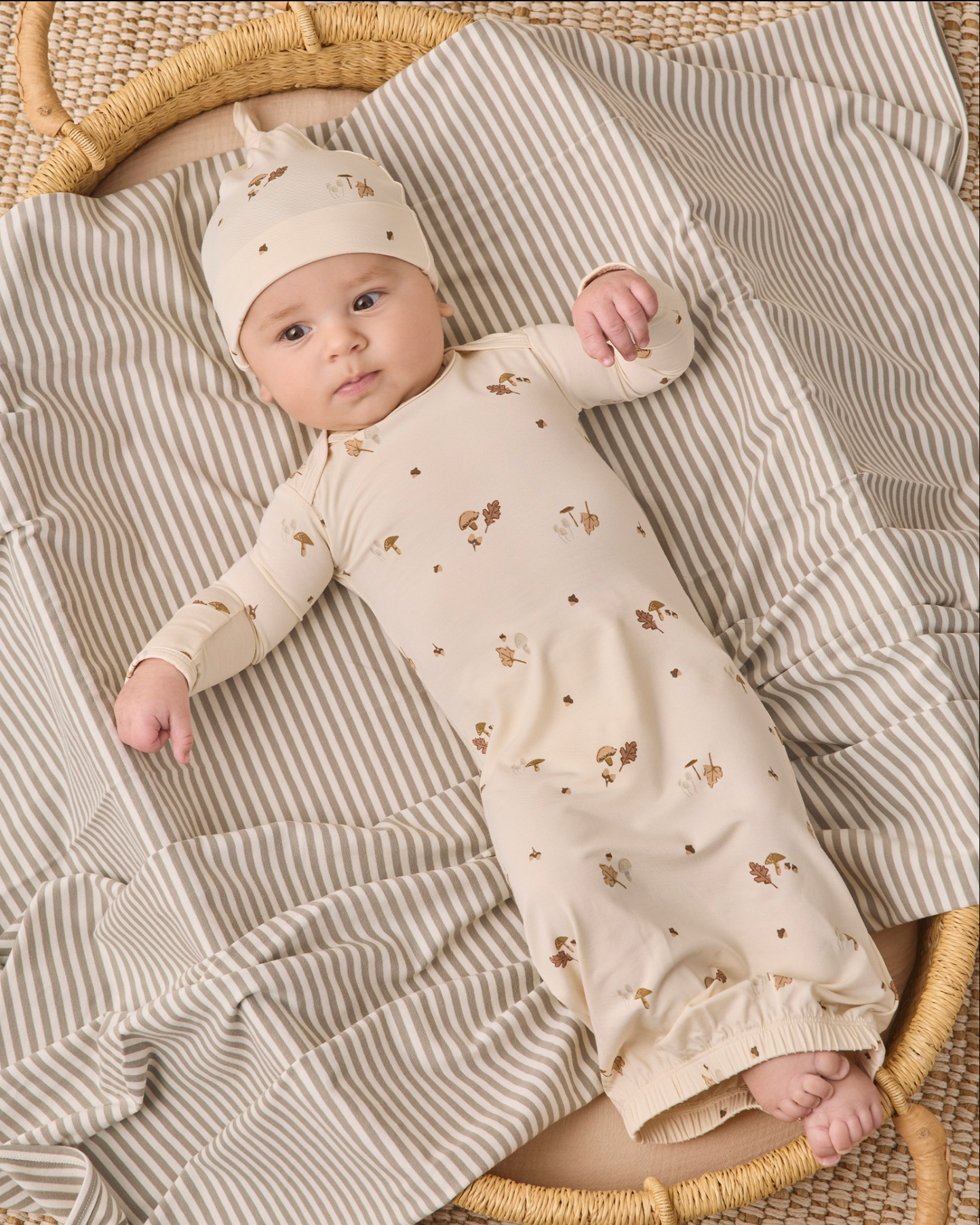 Woodland Bamboo Baby Gown & Hat Set