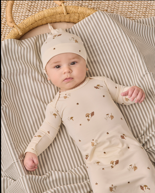 Woodland Bamboo Baby Gown & Hat Set
