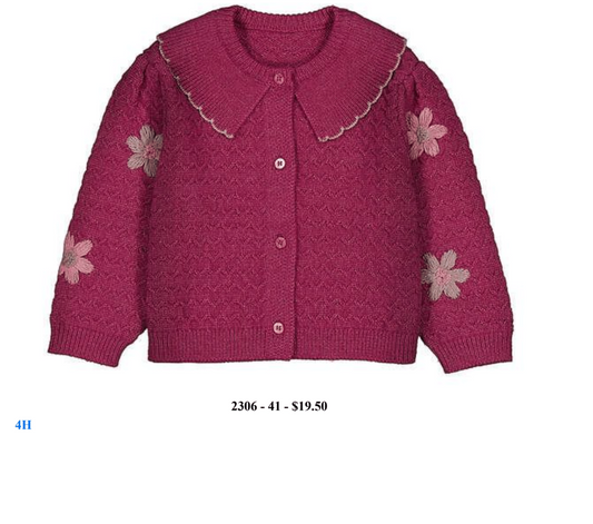 Petal Floral Embroidered Cardigan