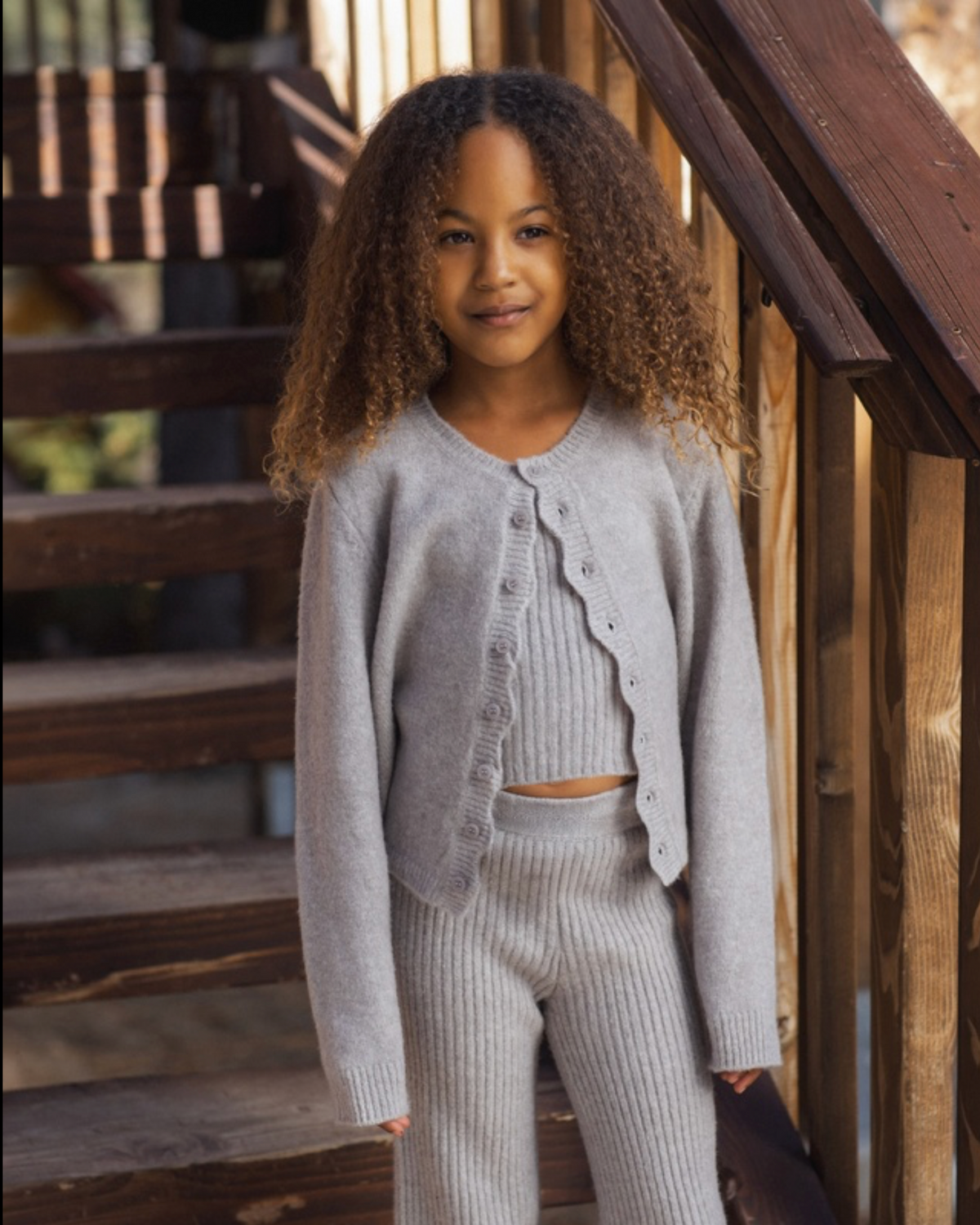 Dusty Blue Scallop Cardigan