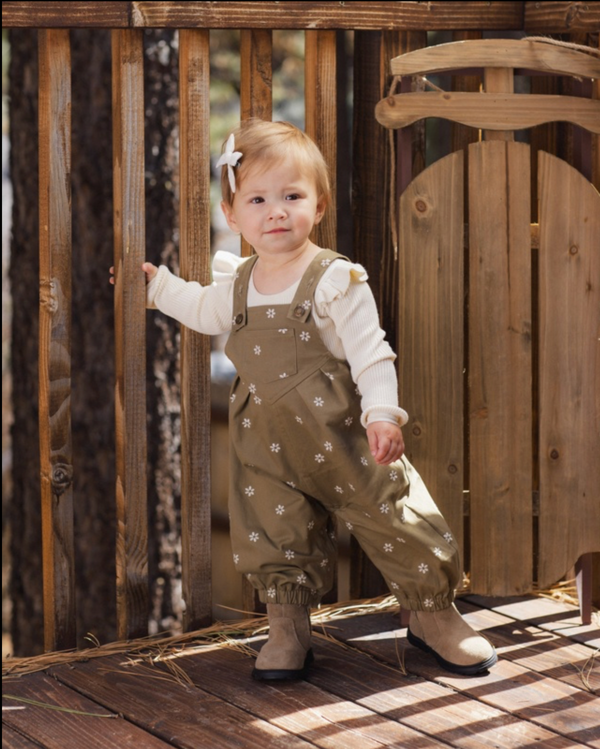 Embroidered Daisies Vintage Overalls