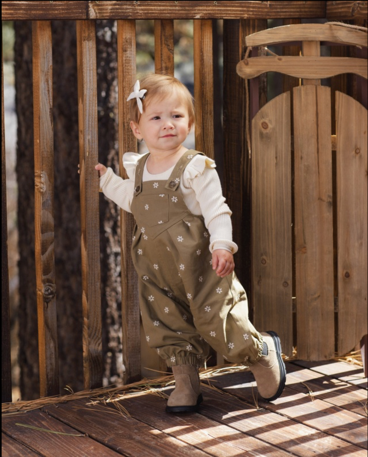 Embroidered Daisies Vintage Overalls