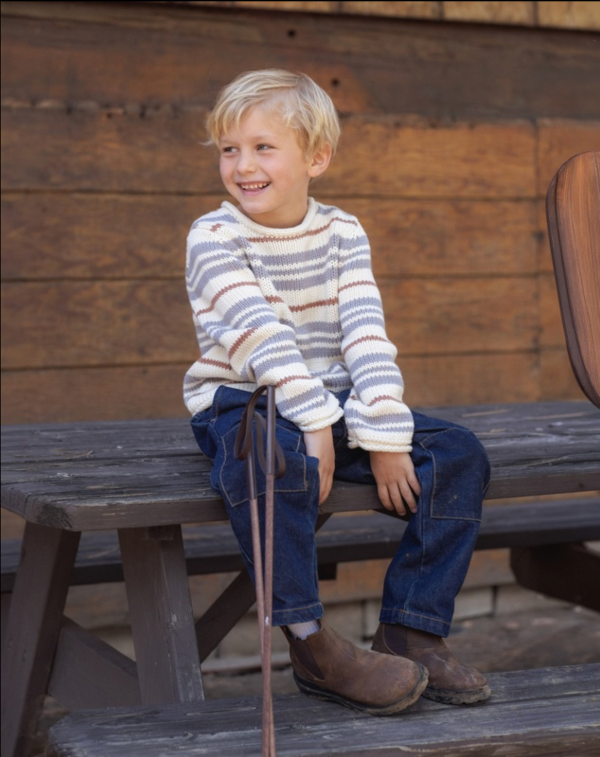 Dusty Blue Stripe Jacques Sweater