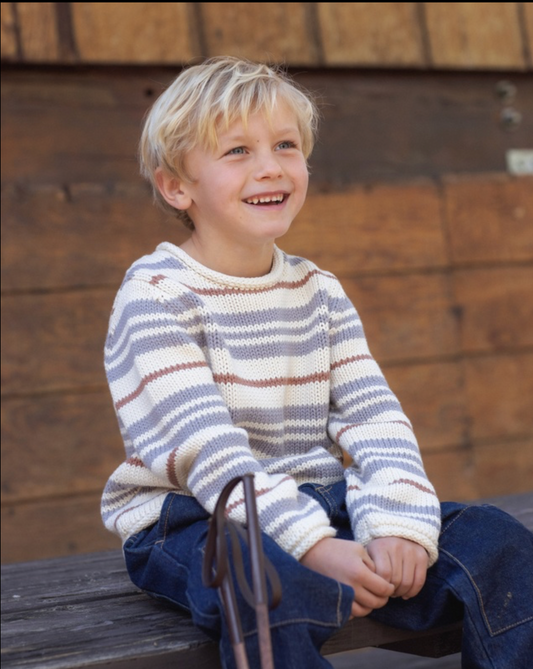 Dusty Blue Stripe Jacques Sweater