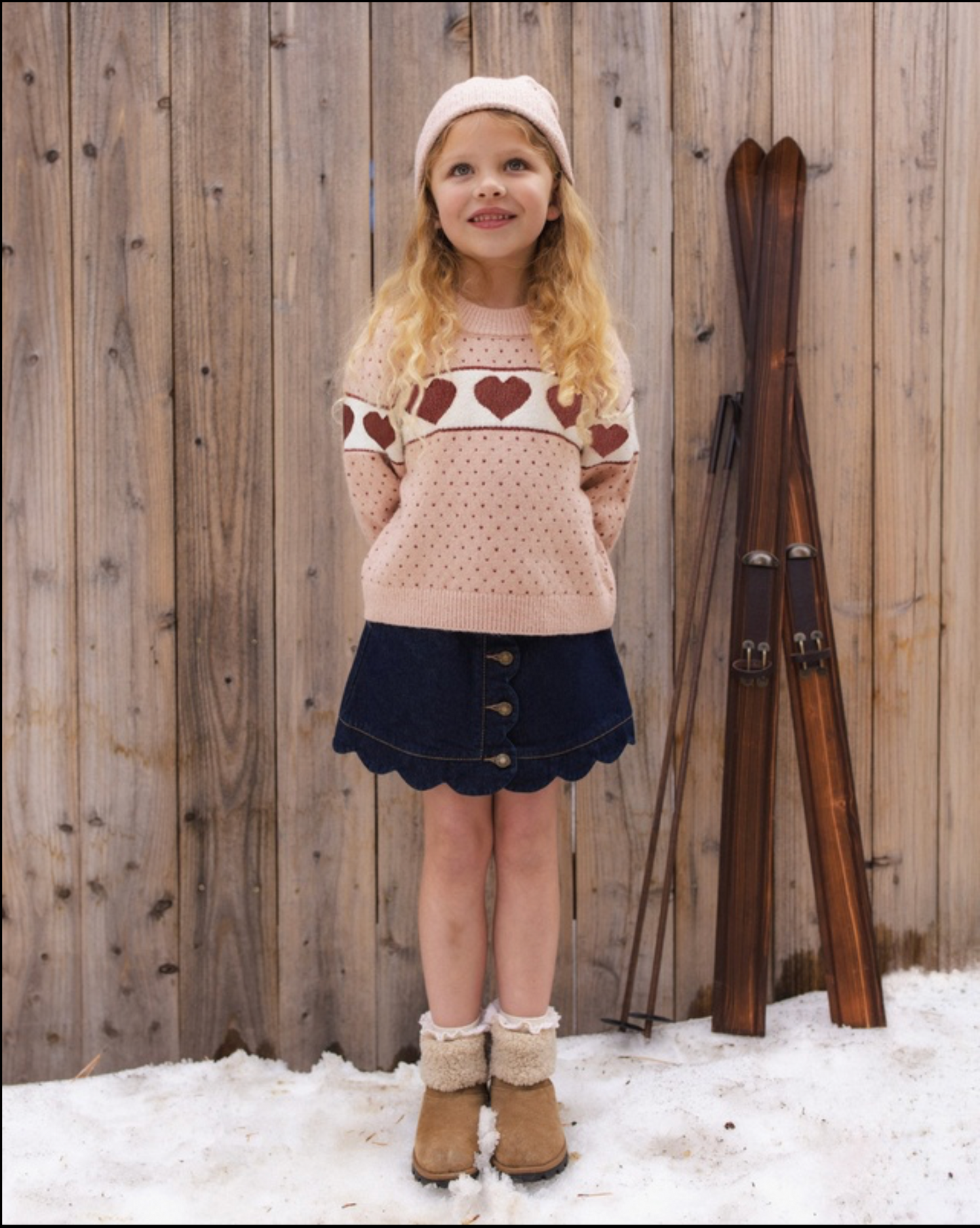 Dark Indigo Scallop Mini Skirt