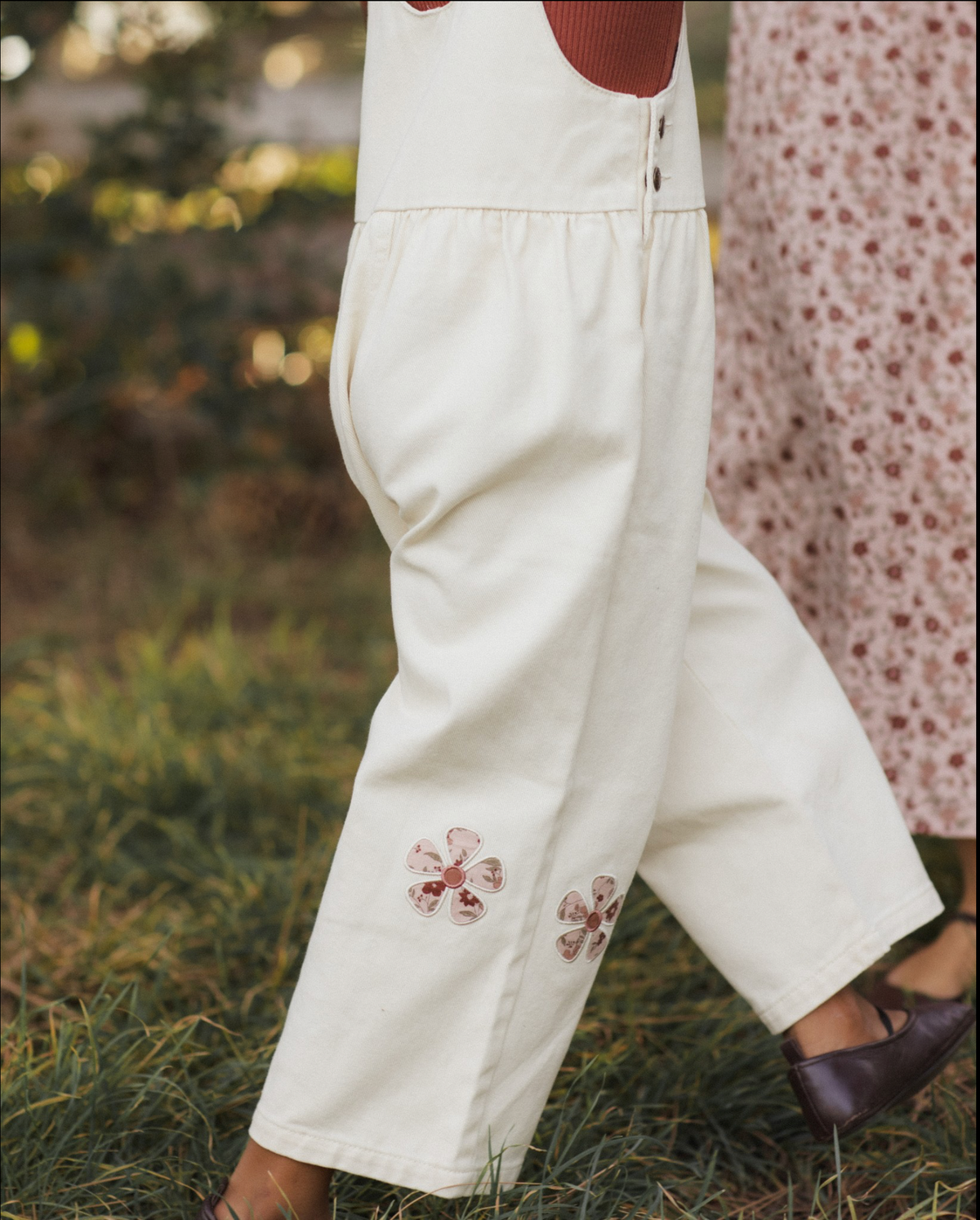 Daisy Patches Wide Leg Overalls