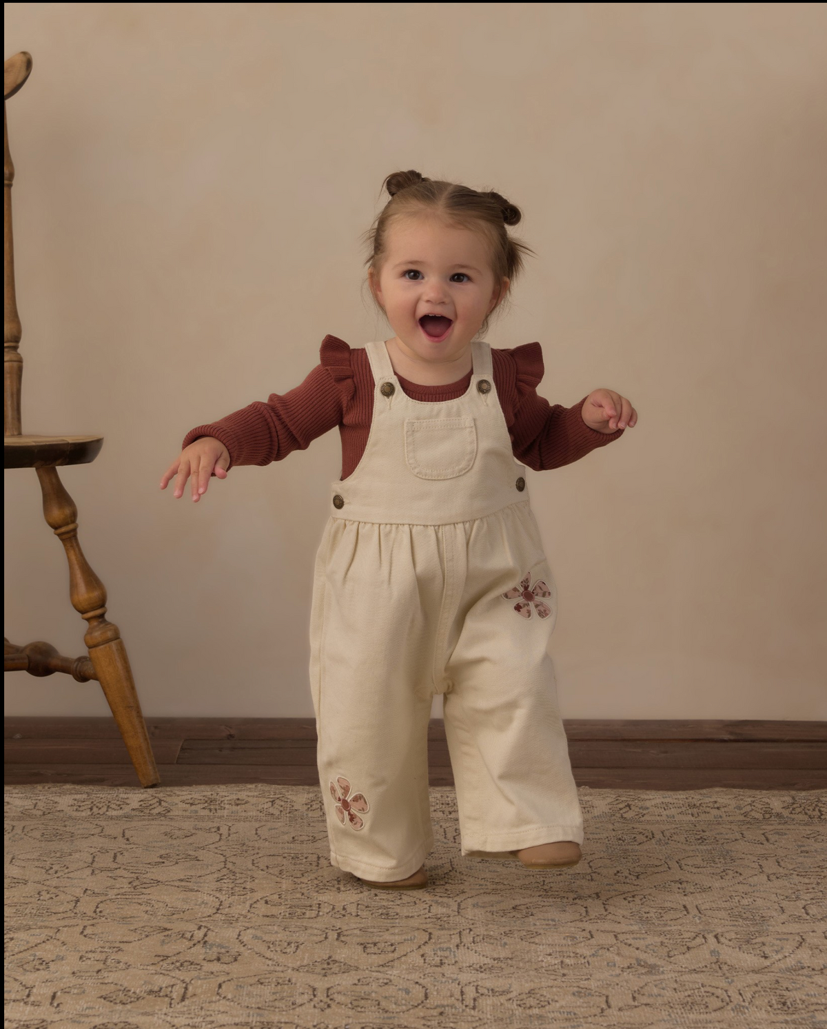 Daisy Patches Wide Leg Overalls