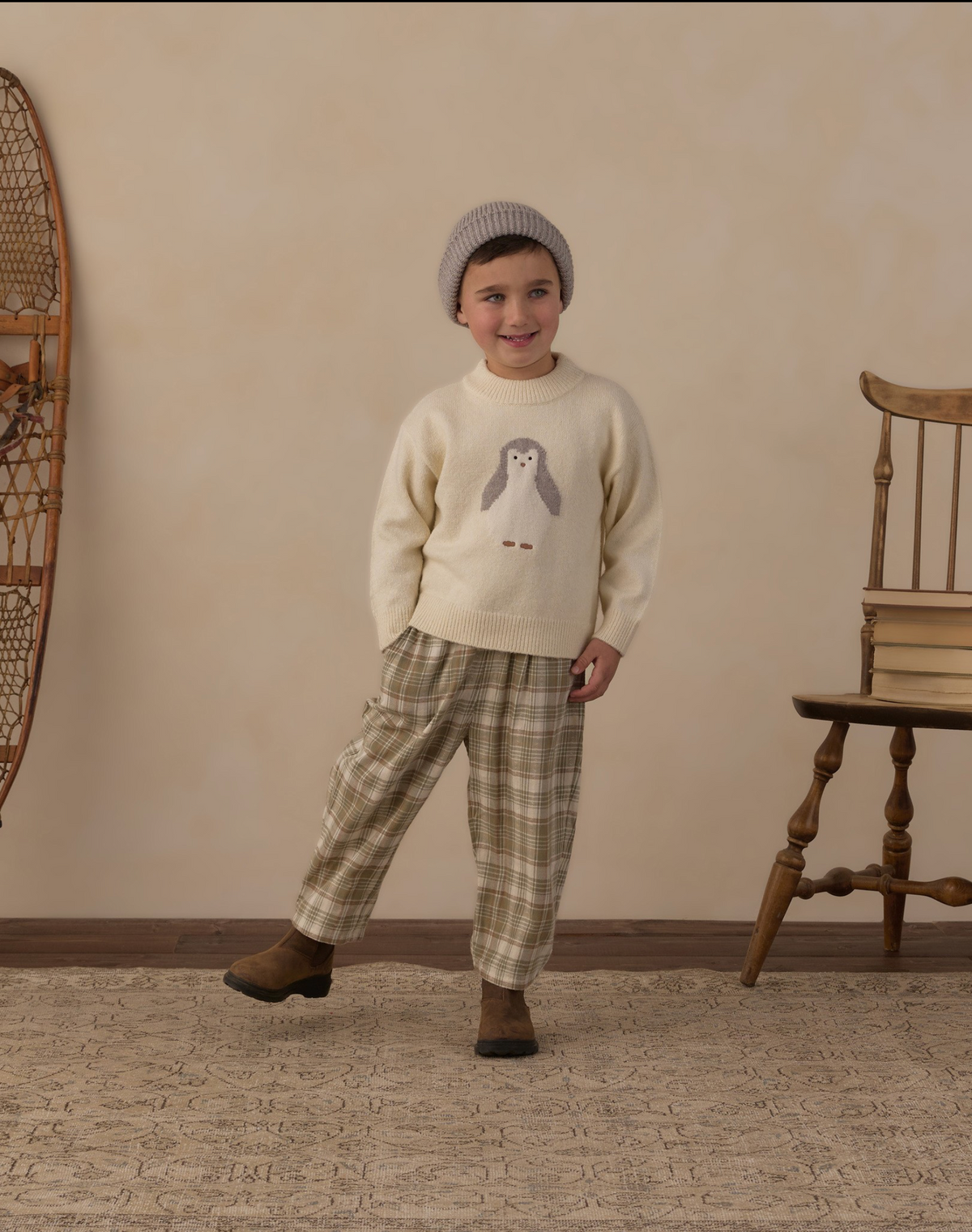 Olive Dobby Plaid Palmer Pants