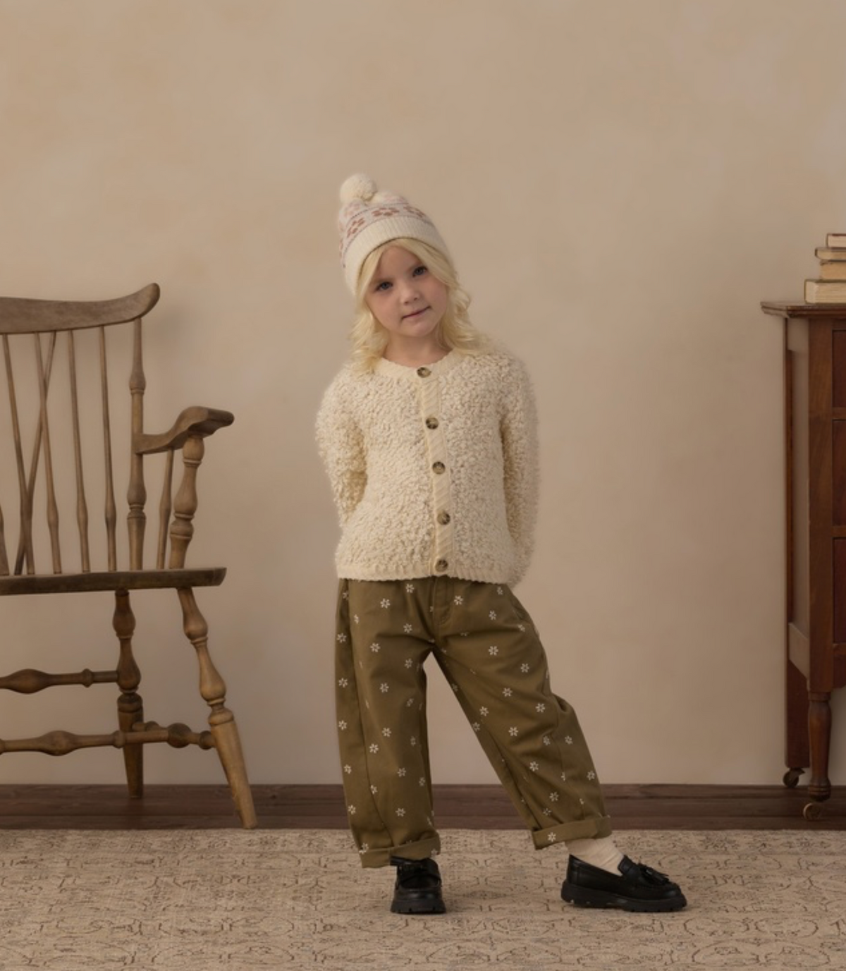 Embroidered Daisies Barrel Pants