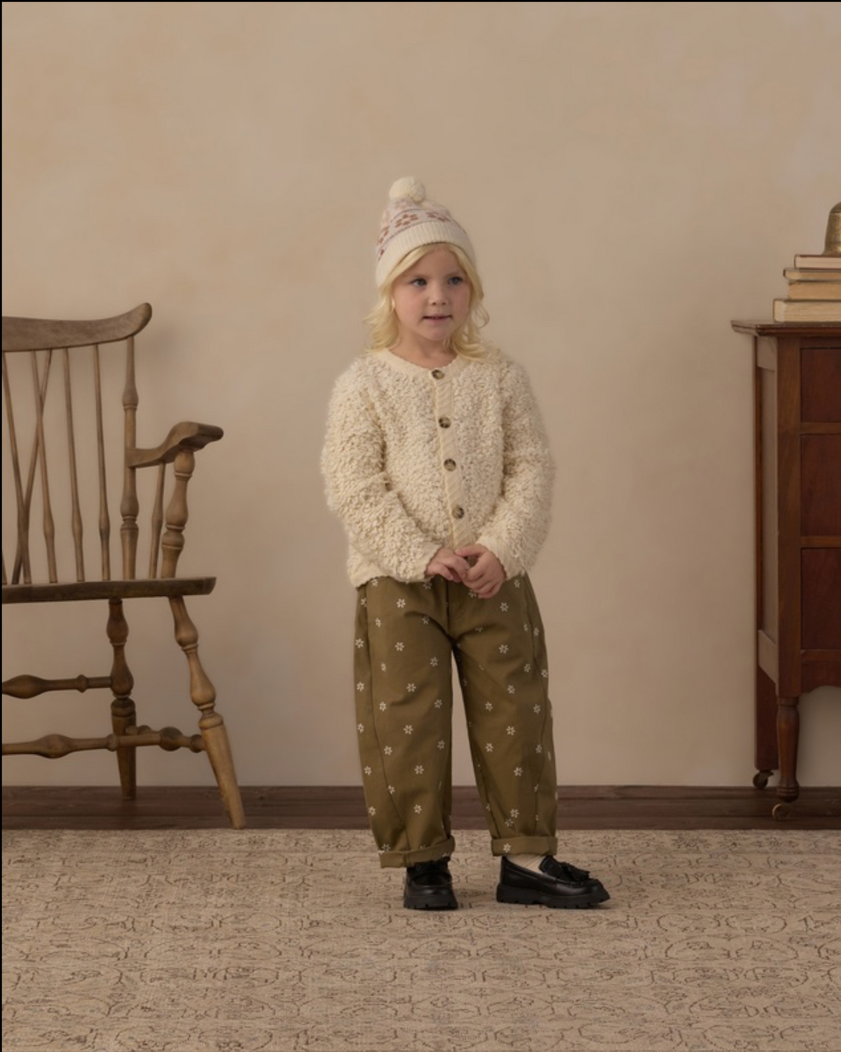Embroidered Daisies Barrel Pants
