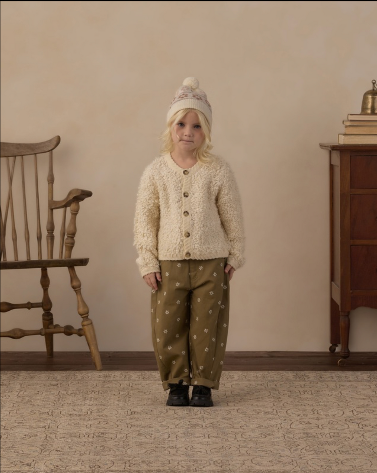 Embroidered Daisies Barrel Pants