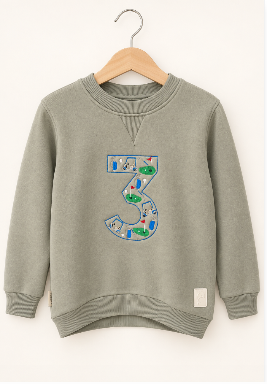 Golf Themed "3" Sweatshirt