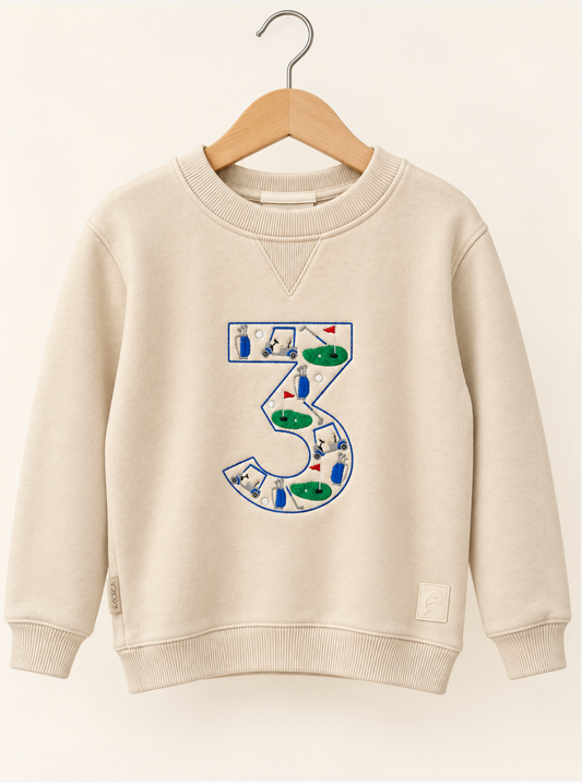 Golf Themed "3" Sweatshirt
