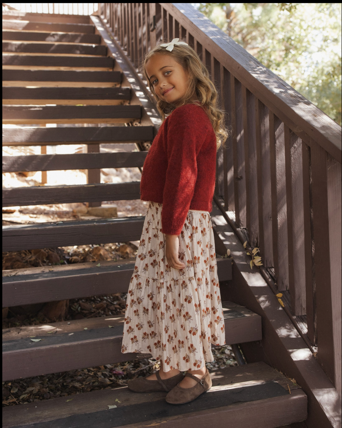Bouquet Tiered Midi Skirt