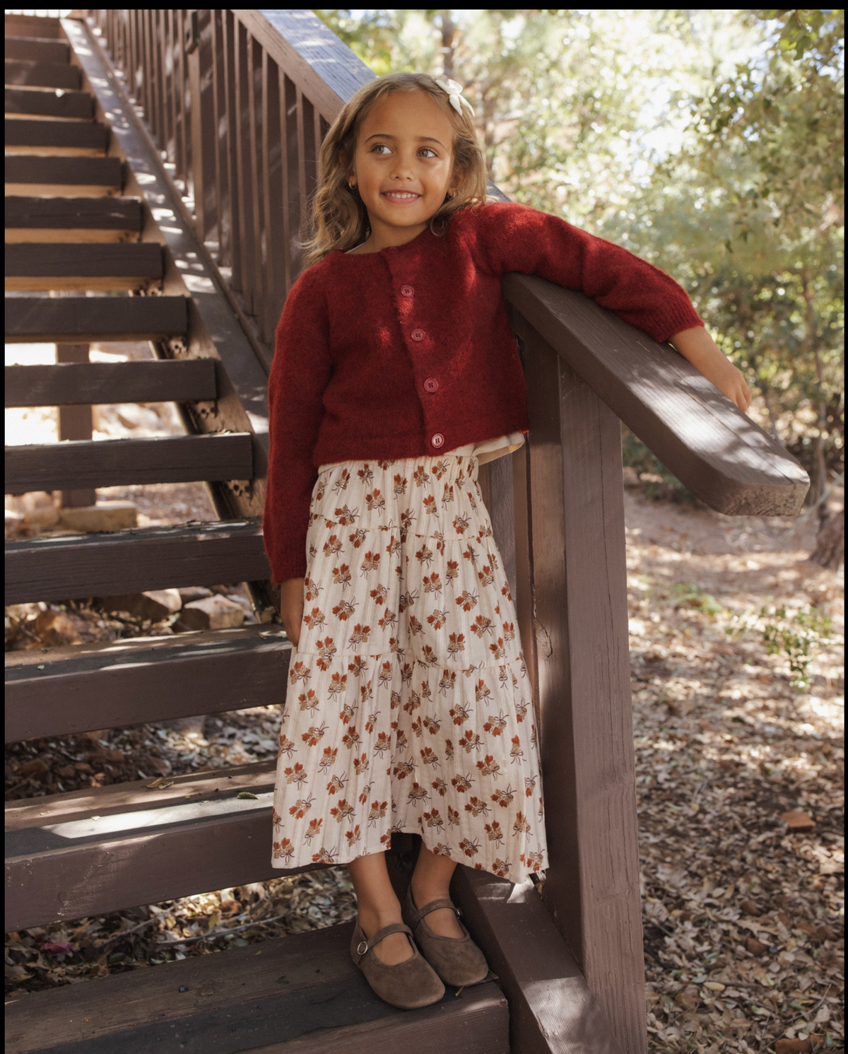 Bouquet Tiered Midi Skirt