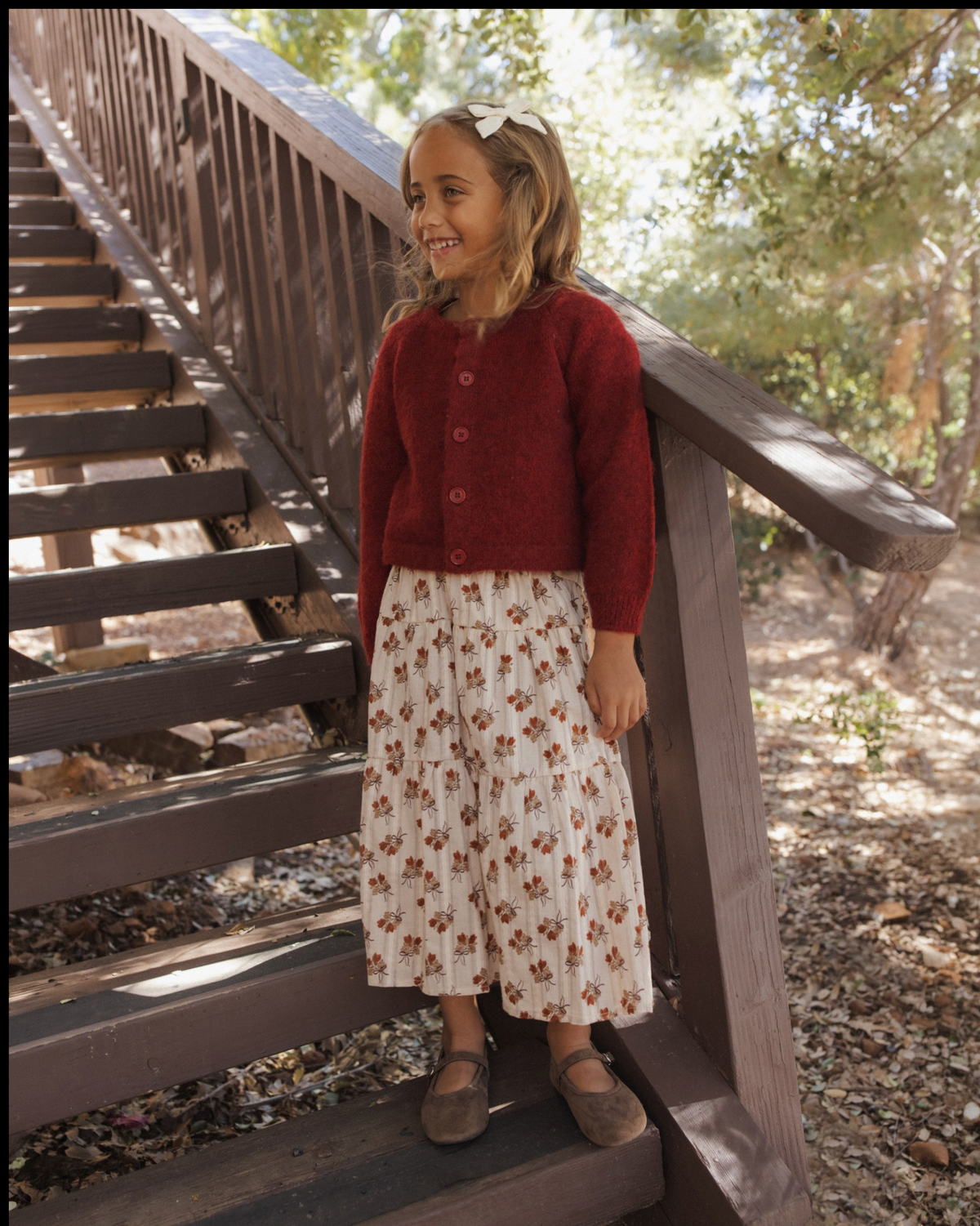 Bouquet Tiered Midi Skirt