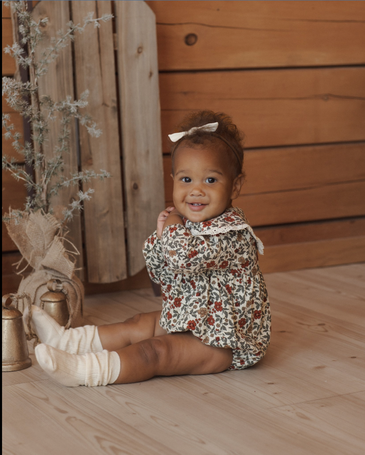 Holiday Floral Fern Romper