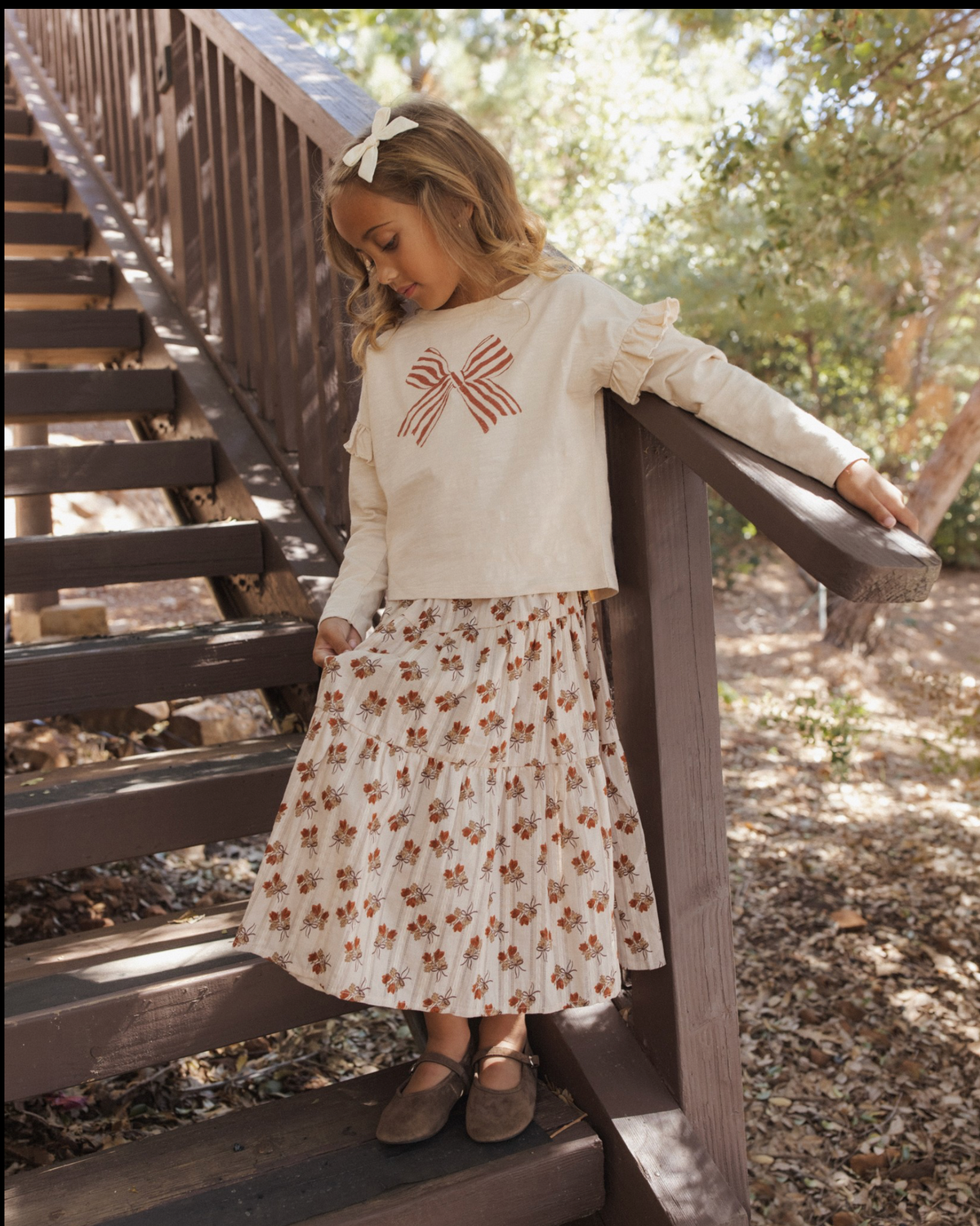 Bouquet Tiered Midi Skirt