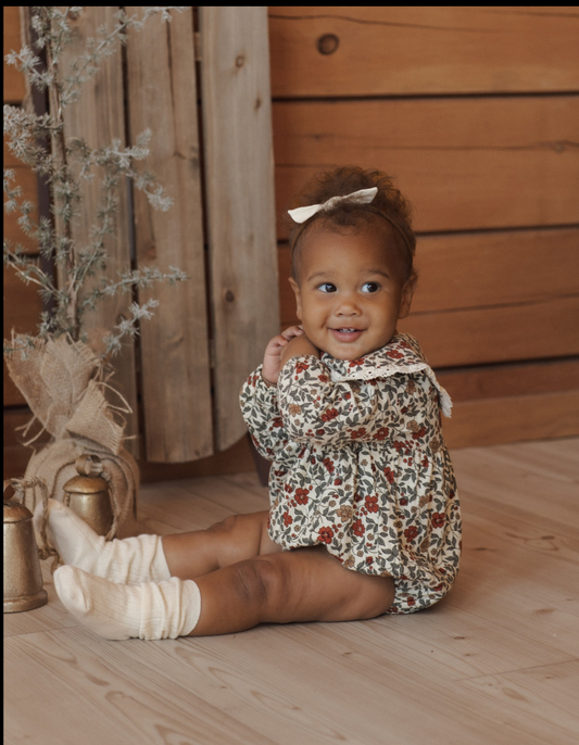 Holiday Floral Fern Romper