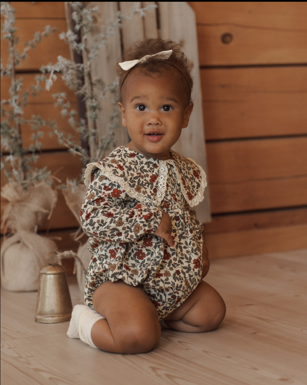 Holiday Floral Fern Romper