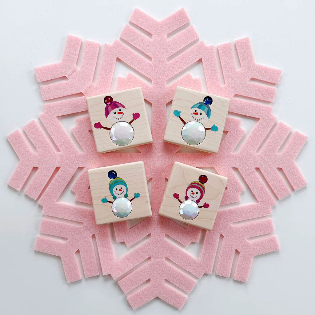 Snowman 4 Pc Gem Block Set