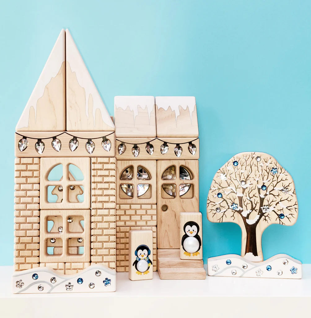 Snowy Roof Slant Building Blocks