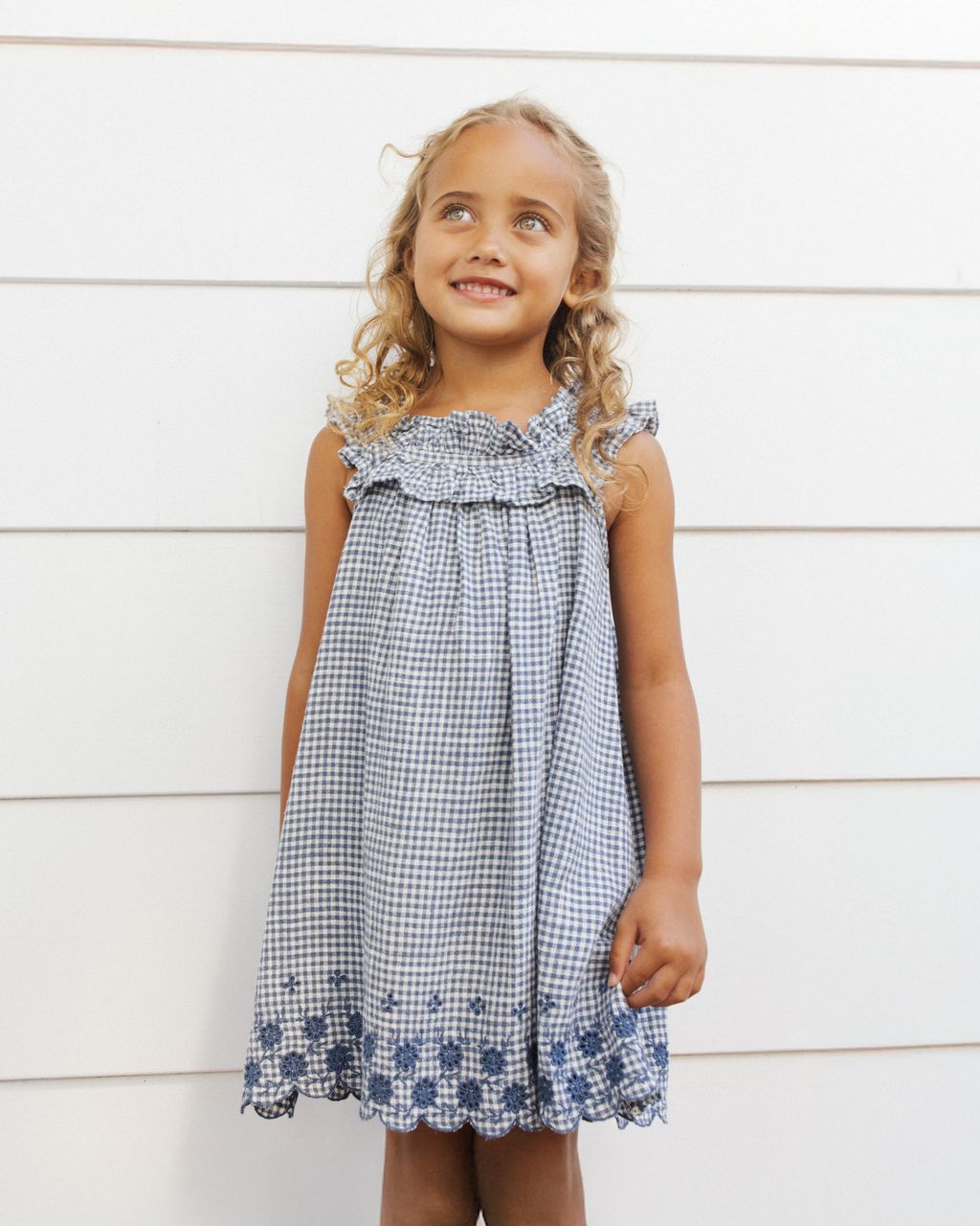 Marine Gingham Lennon Dress