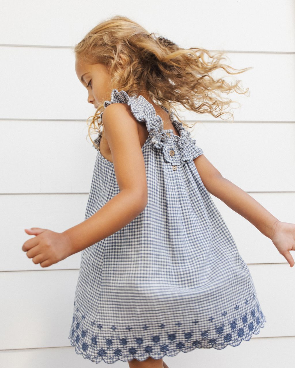 Marine Gingham Lennon Dress
