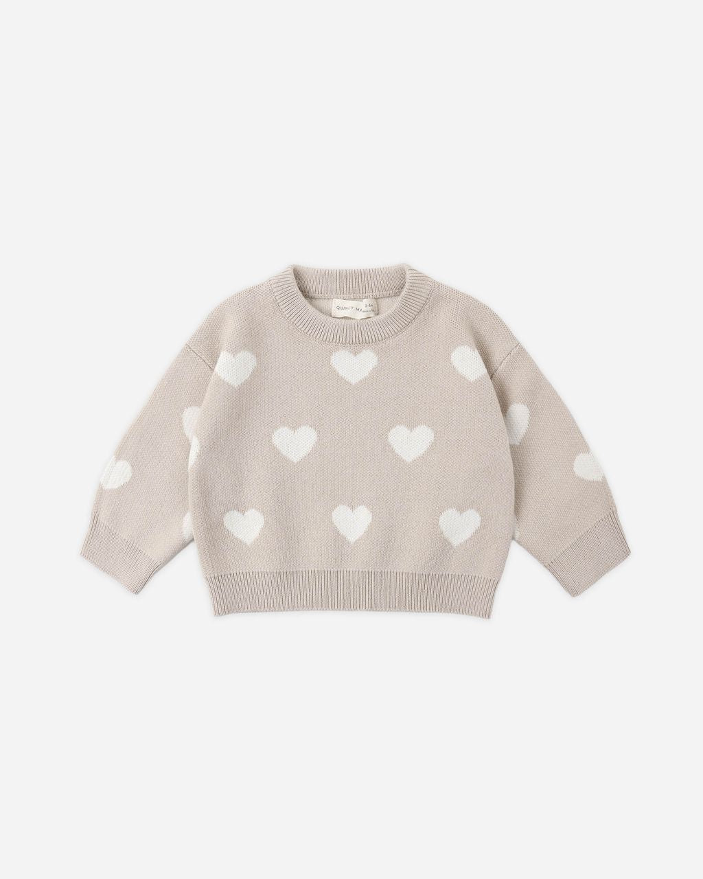 Heart Knit Sweater in Oat