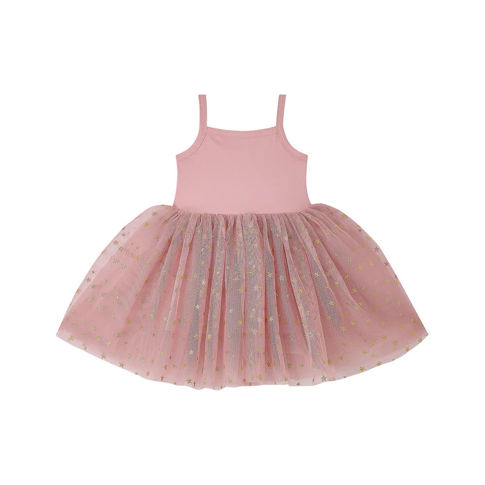 Pink & Gold Glitter Star Tutu Dress