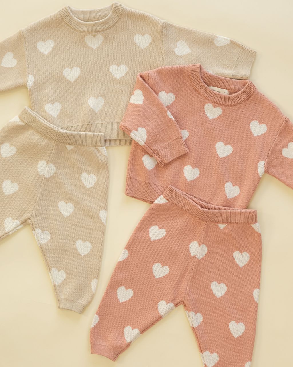 Heart Knit Sweater in Oat