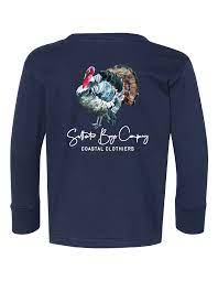 Watercolor Turkey Navy Long T