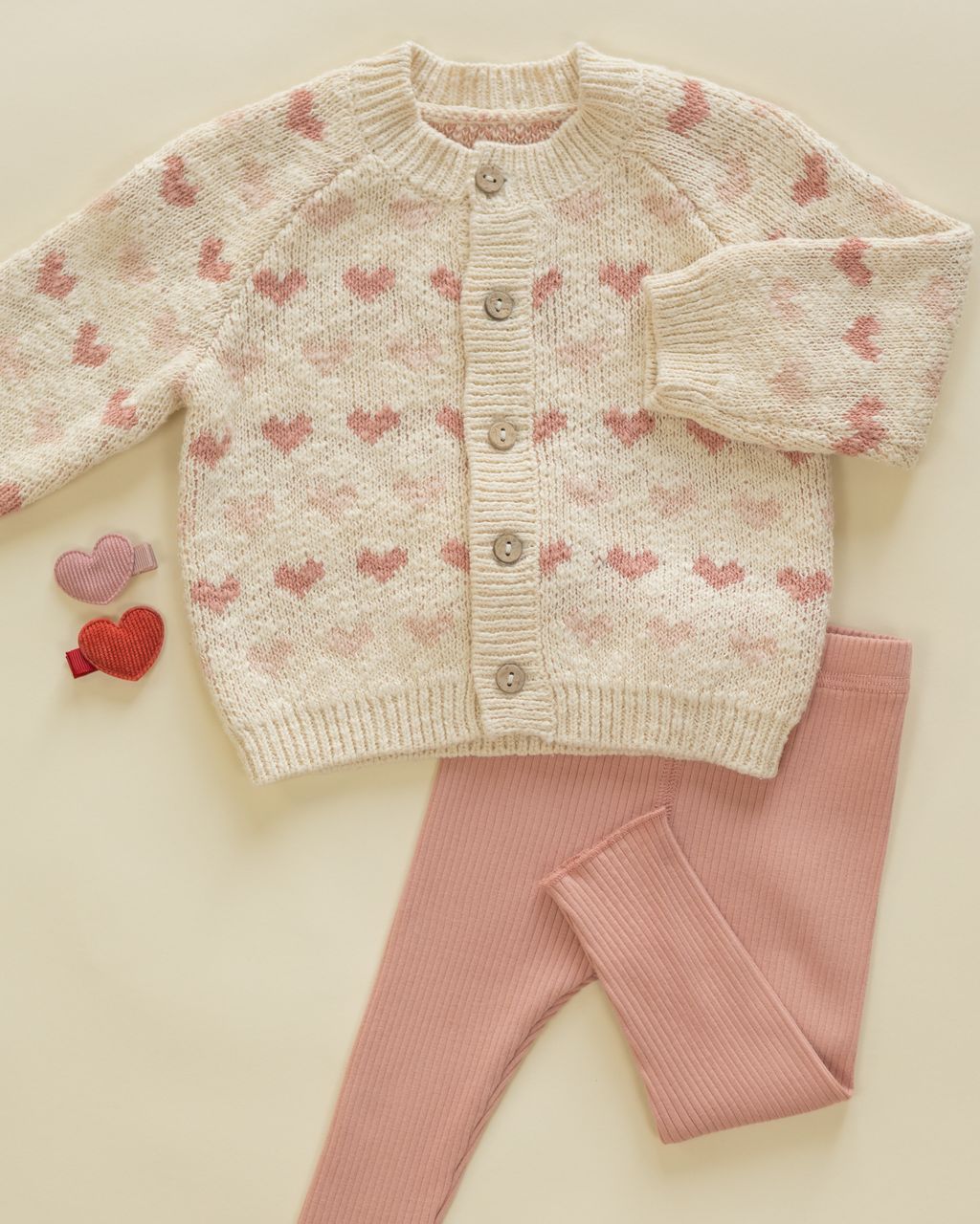 Knit Cardigan Hearts