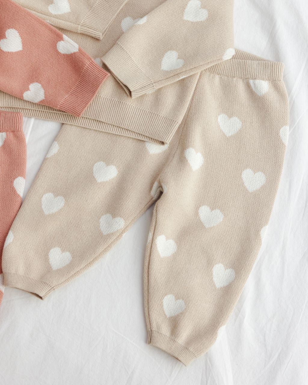 Heart Knit Pants in Oat