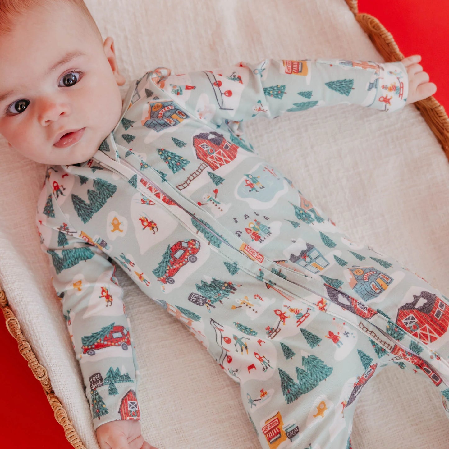 Snowy Slopes Zip-Up Footie