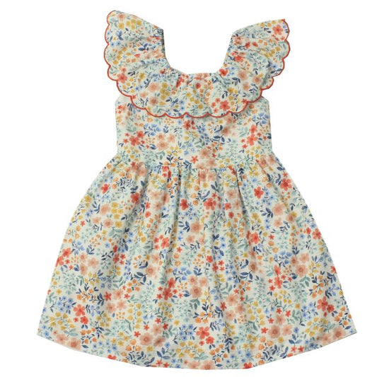 Coral Floral Girl's Dress