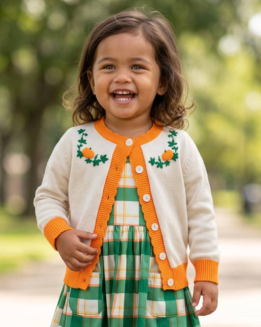 Pumpkin Hand Knit Cardigan