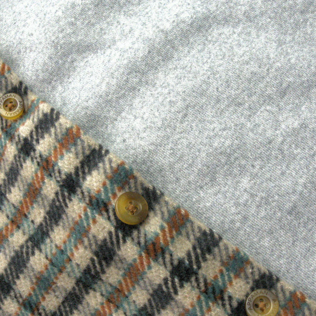 Beige and Teal Glen Hooded Plaid