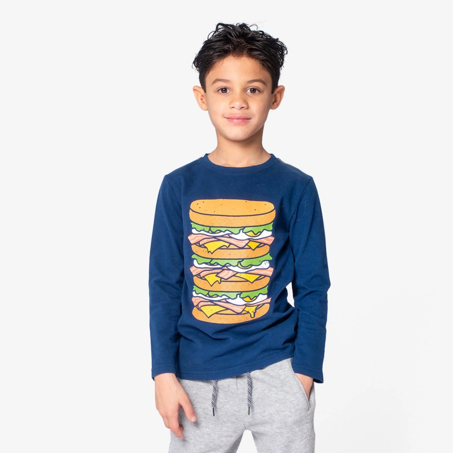 Bacon Egg and Cheese Navy Tee