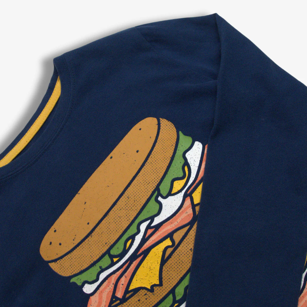 Bacon Egg and Cheese Navy Tee