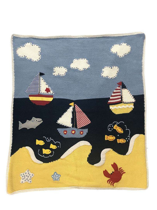 Sailboats Knit Blanket