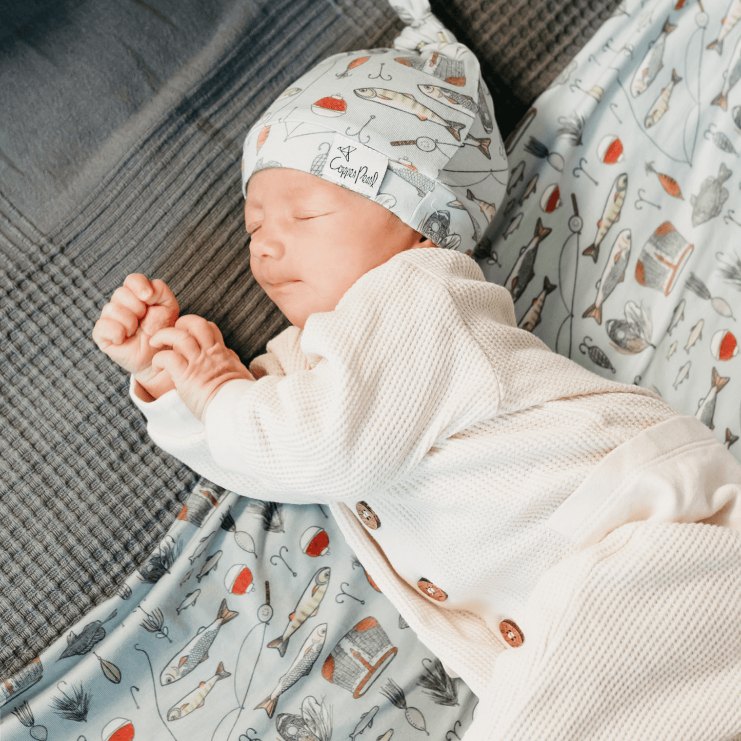 Trout Single Knit Swaddle Blanket