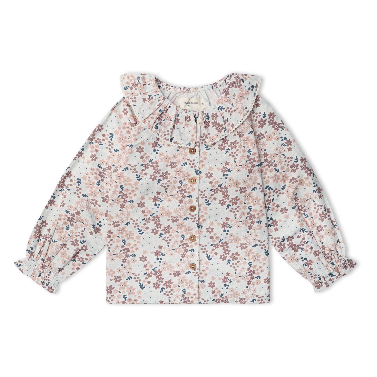 Wild Sprig Organic Ruffle Button Top