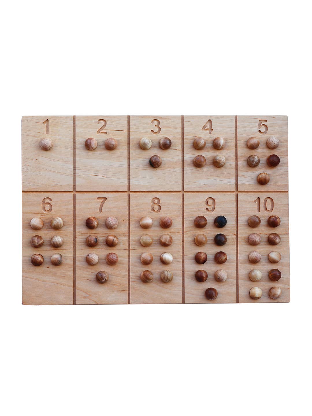 Wooden Story - Montessori Number Tracking Board With Balls