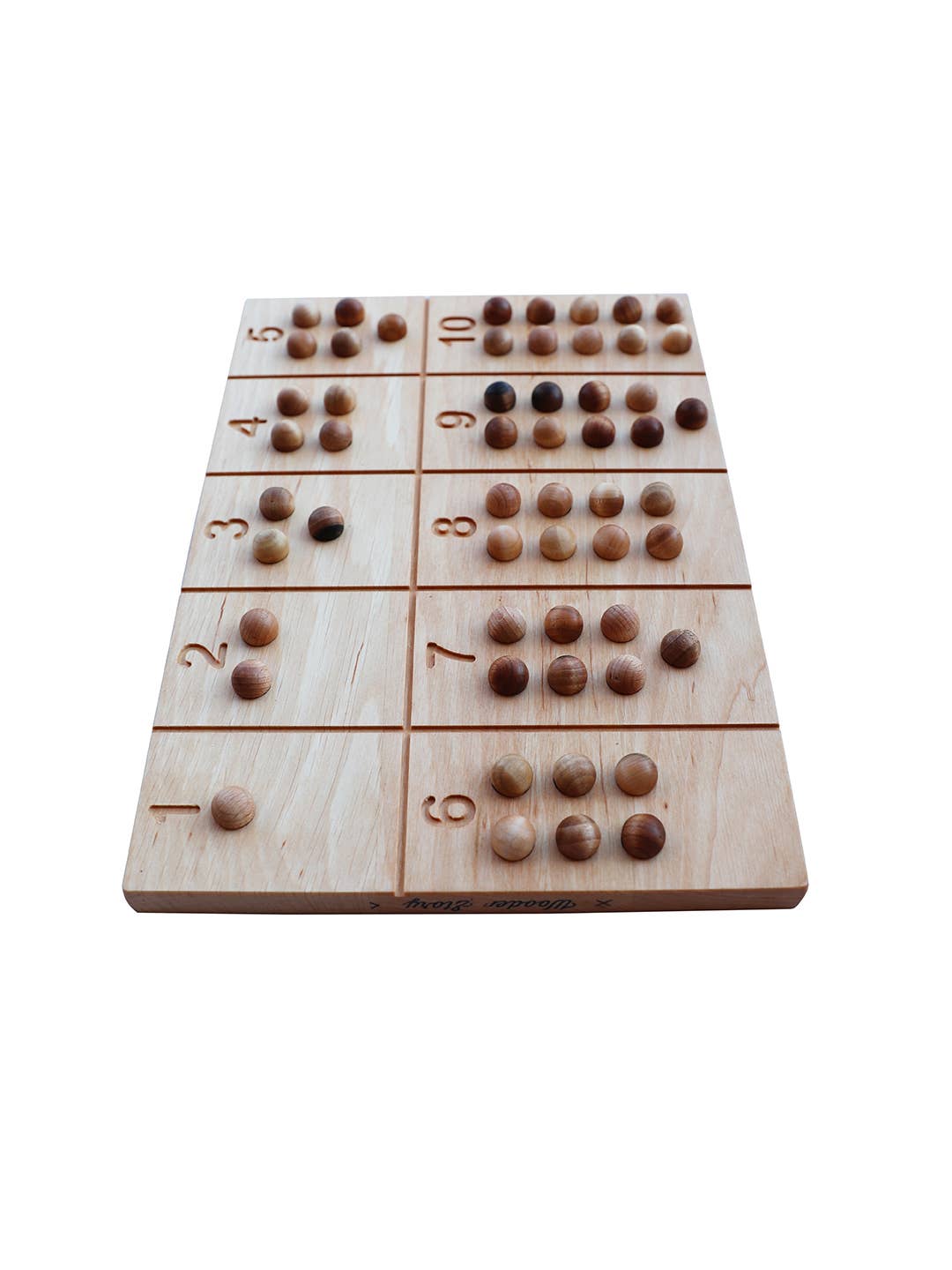 Wooden Story - Montessori Number Tracking Board With Balls